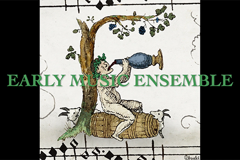 Screenshot of an early music manuscript with "Early Music Ensemble" written across the screen