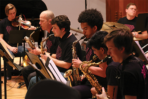 The Brandeis Jazz Ensemble in performance