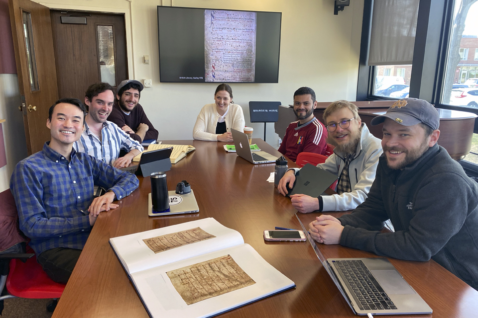 A group of musicology graduate students in a seminar.