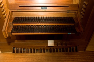 Close up of keys on the Noack Organ