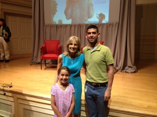 Nick Brown with Dr. Jill Biden and her granddaughter Natalie Biden