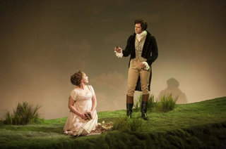 Two actors perform a scene from Sense and Sensibility
