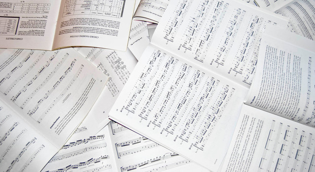 Sheets of overlapping music