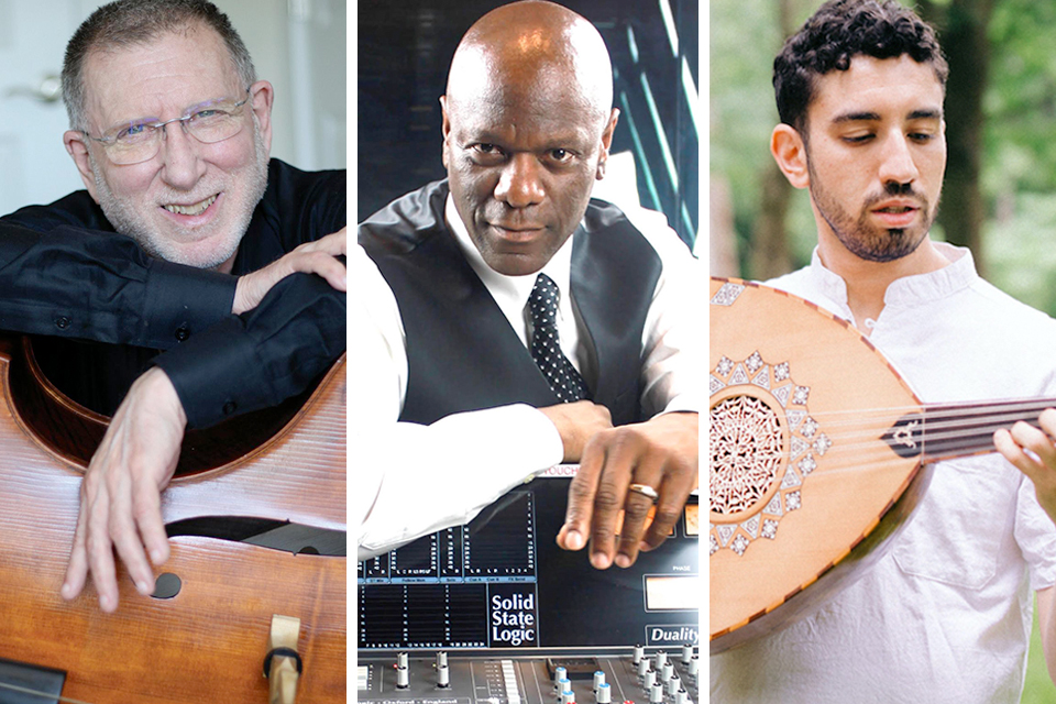 Chuck Israels ’59, “Prince” Charles Alexander ’79 and Yoni Battat ’13.