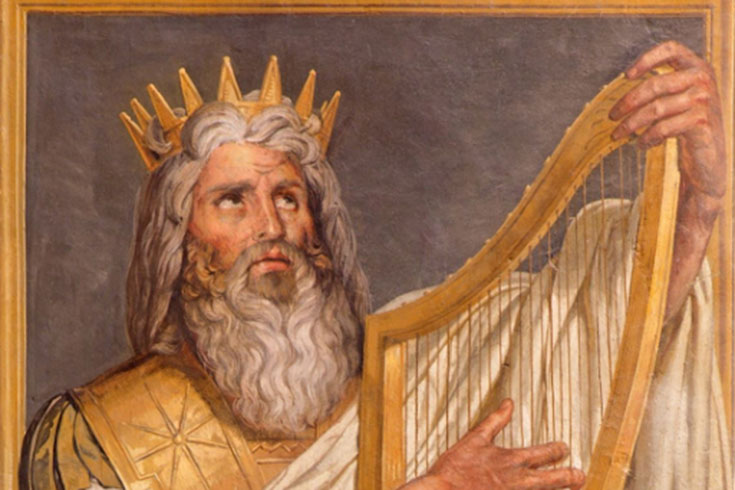 Painting of King David with a lyre.