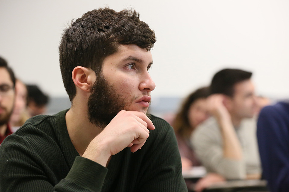 Neuroscience student in classroom