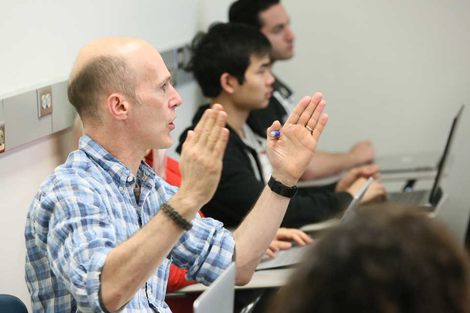 Professor in Neuroscience classroom