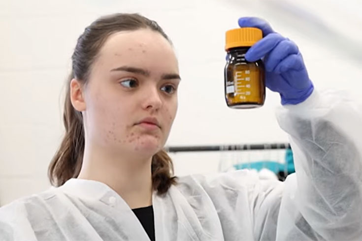 Kat Browning works in a lab.