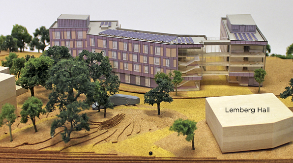 The east view of the site model