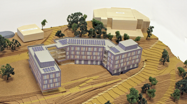 The west view of the site model
