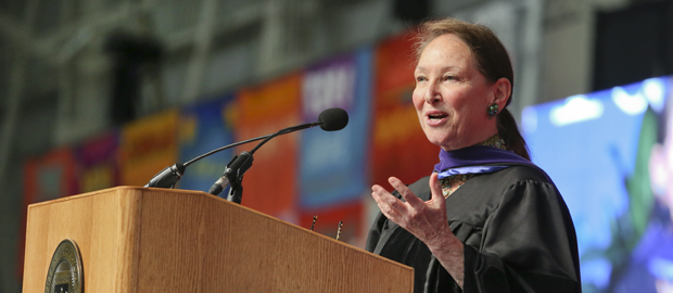 Rosalie Abella addresses the Commencement crowd.