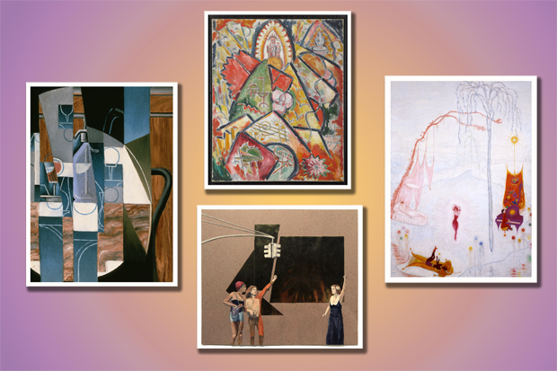 Collage of paintings from fall exhibitions.