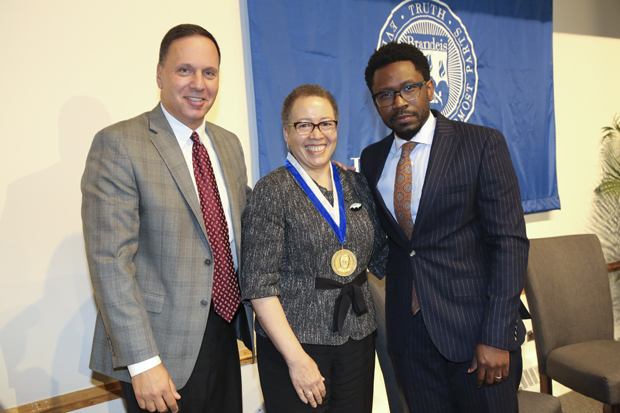 Ron Liebowitz, Beverly Tatum and Derron Wallace.