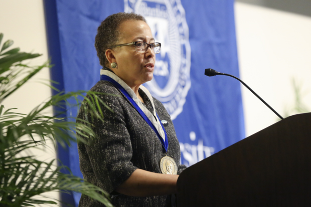 Beverly Tatum at podium