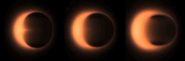 Three images of black holes. 