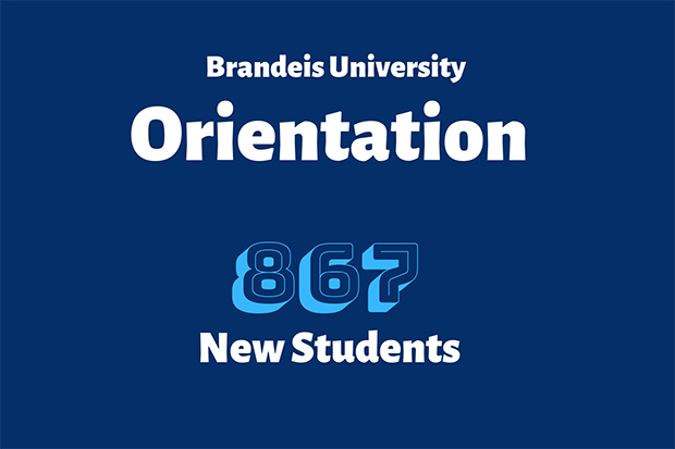 graphic over blue background indicating 867 new students at orientation