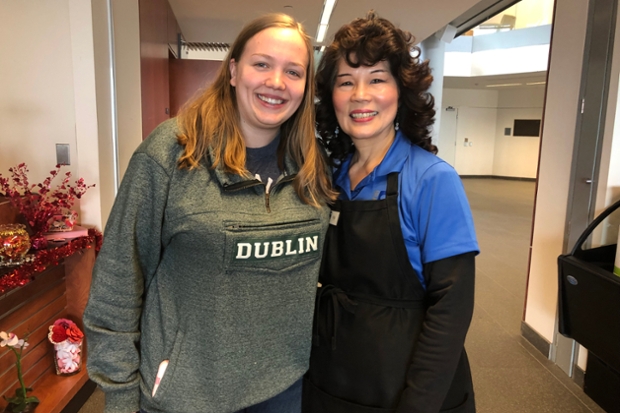 Caylee Forschner '20, with staff member Yen Yu