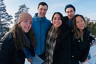 Yvette Cho '19 with the family who hosted her during her study abroad in Sweeden