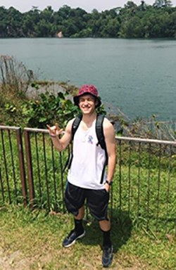 Cooper Setterlund '19 on the island of Pualu Ubin, Singapore