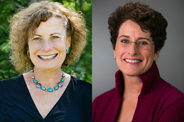 Headshots of Trustees Sylvia Neil (left) and Nancy Dreyer '72