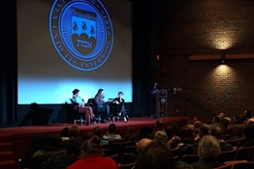 Shtisel stars on stage at Brandeis