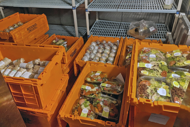 crates of food being delivered to hospitals