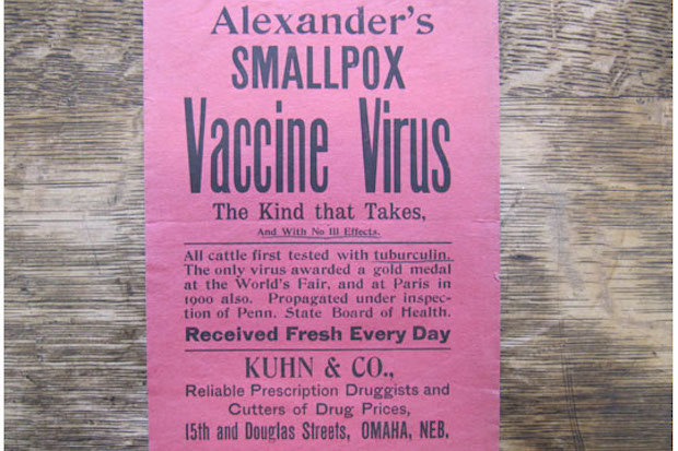 Advert for a smallpox vaccine