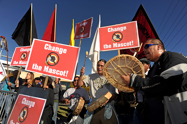 A protest of the NFL Washington franchise team name