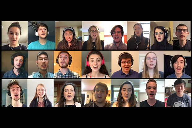 Brandeis Chamber Singers perform university Alma Mater