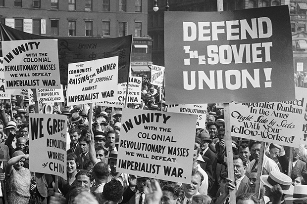 Protestors in New York in the 1930s.