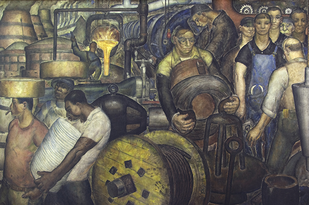 WPA mural depicting labor
