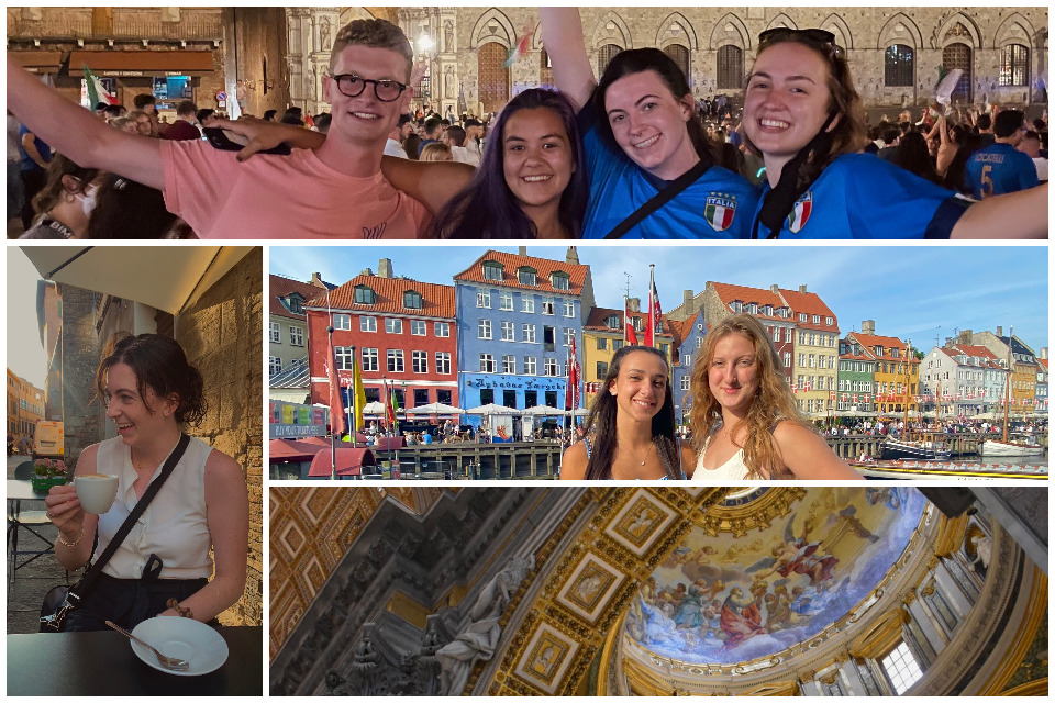 Images of students in Siena and Copenhagen