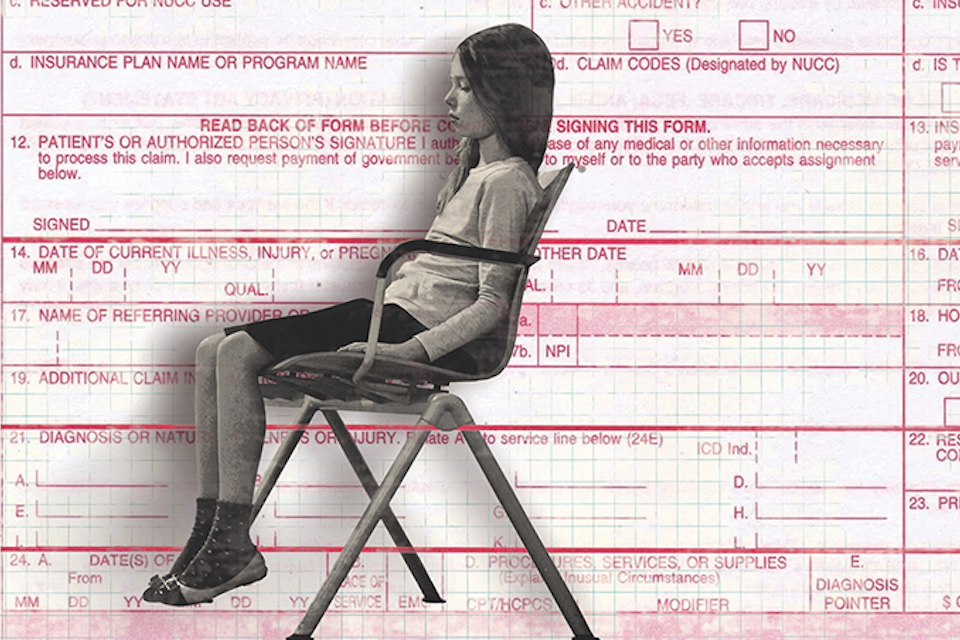 illustration. child in chair