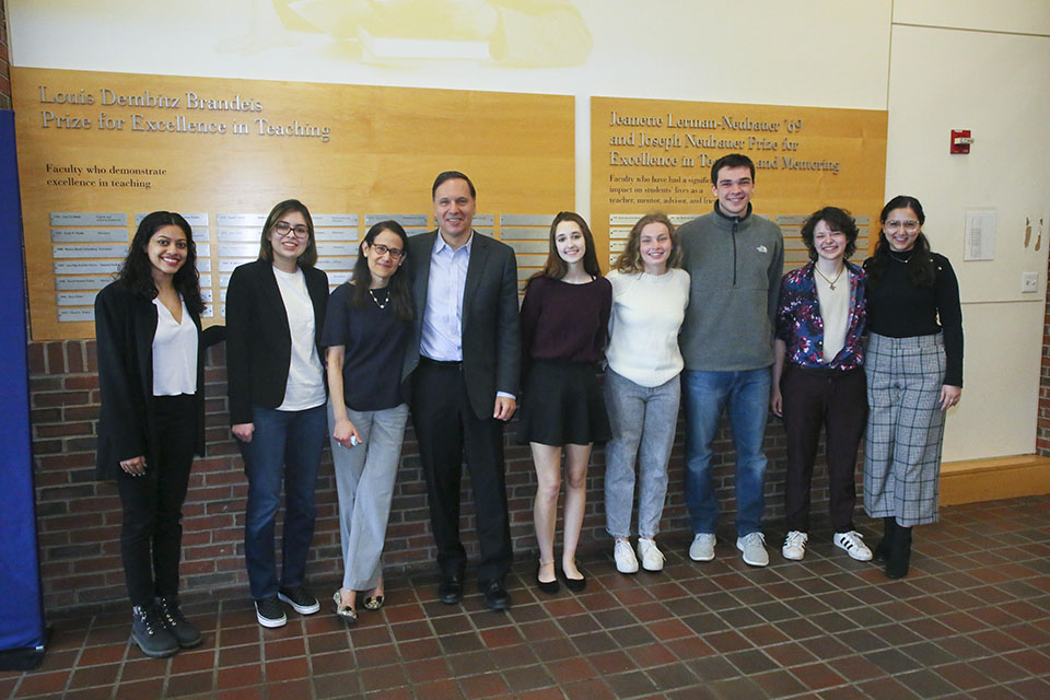 Stroum Scholarship Recipients pose with President Ron Liebowitz
