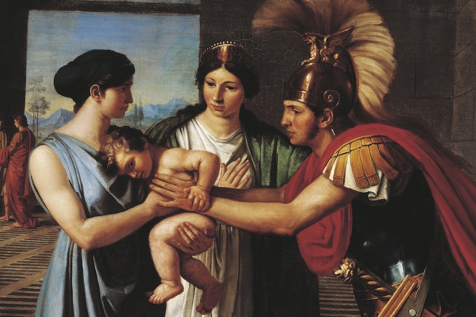 Greek mothers hold a child