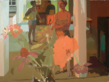 'Open House Flowers,' 18 x 24 in., gouache on canvas
