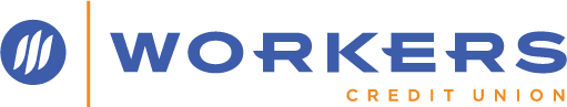 Blue swirl logo for workers credit union