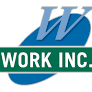 Blue swirl logo for Work Inc.