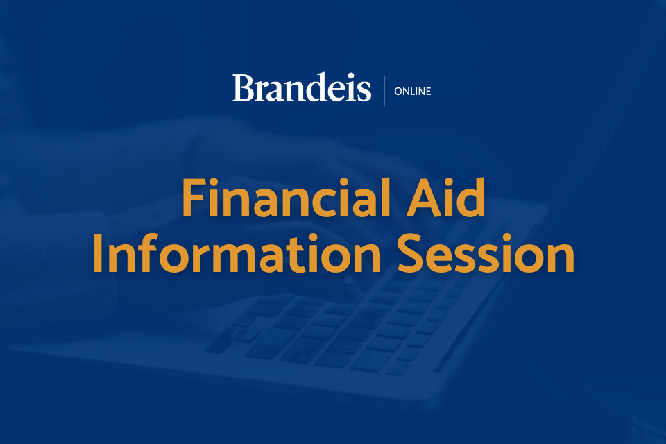 Navy background with golden yellow text that says, "Financial Aid Information Session"