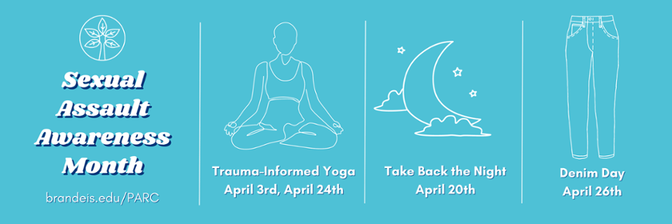 Teal banner with illustrations of a yoga pose, a moon and clouds, and a pair of denim jeans