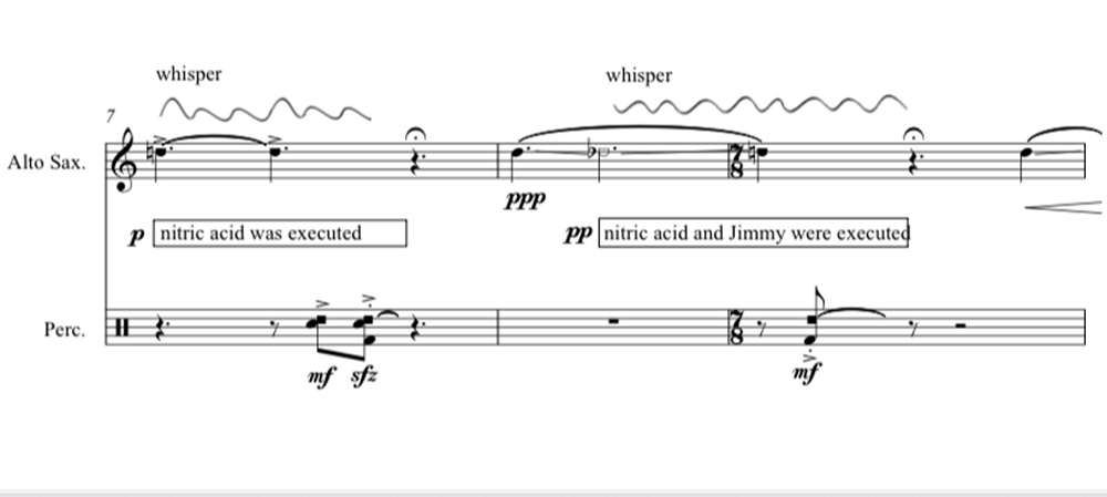 Excerpt from the score for  Shutting Mouths