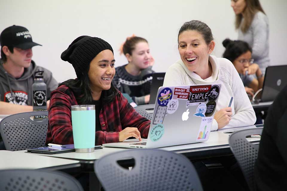students conferring