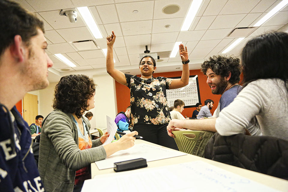 Professor Baskaran teaching a class