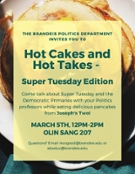 Hot takes and hot cakes event flyer