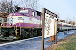 Picture of commuter train at Brandeis/Robert station