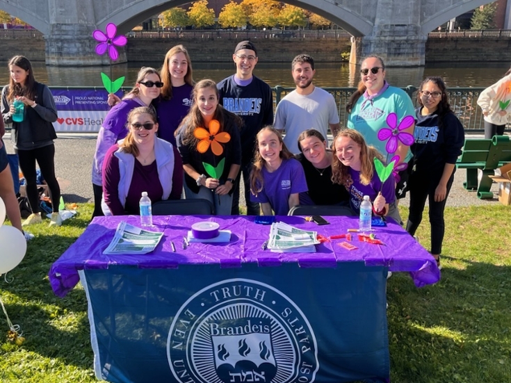 Lab members at community table