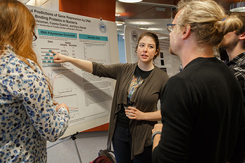 Discussing research on poster (2016)