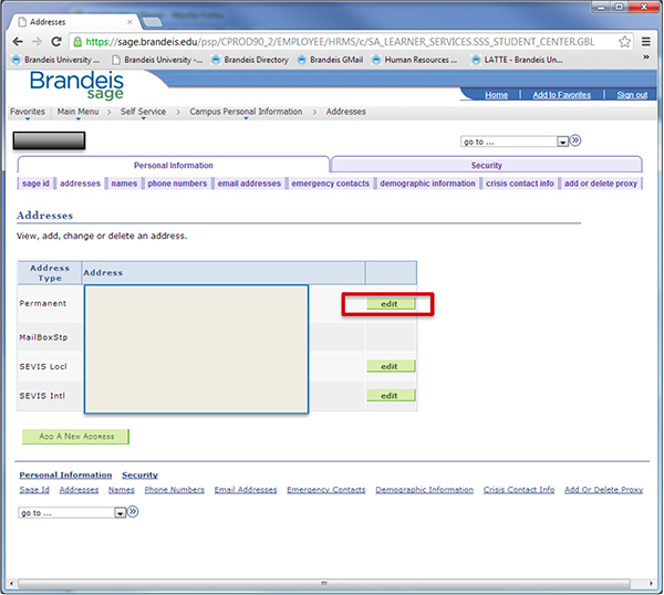 Screenshot highlighting the "Edit" button on the line labeled "Permanent"