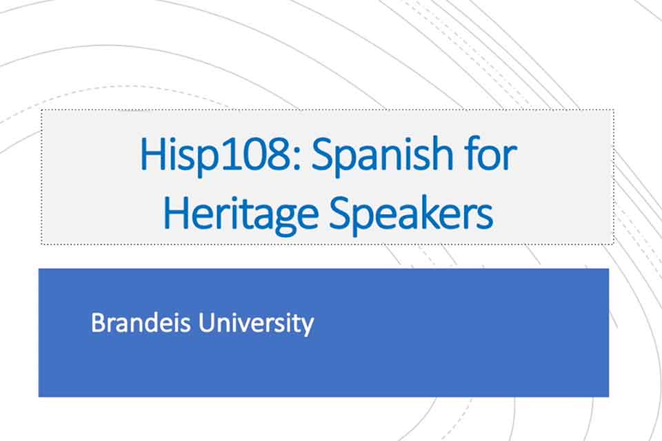 this is an introductory video explaining the HISP 108 course at Brandeis University