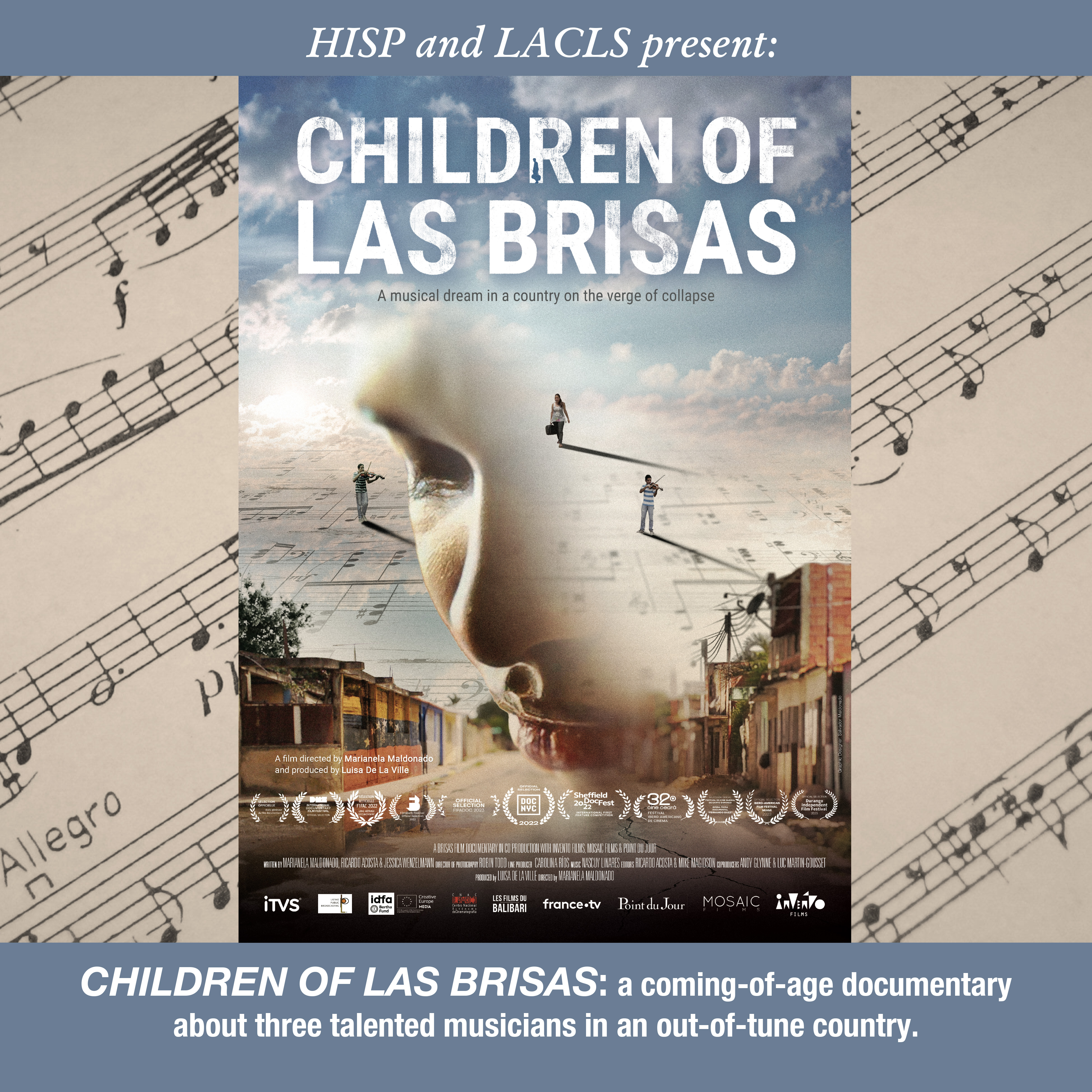 Poster for the film "Children of las brisas" Music Education in Venezuela